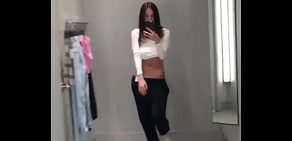  Young Goddess stripping in changing room